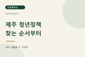 제주 청년정책 · 찾는 순서부터